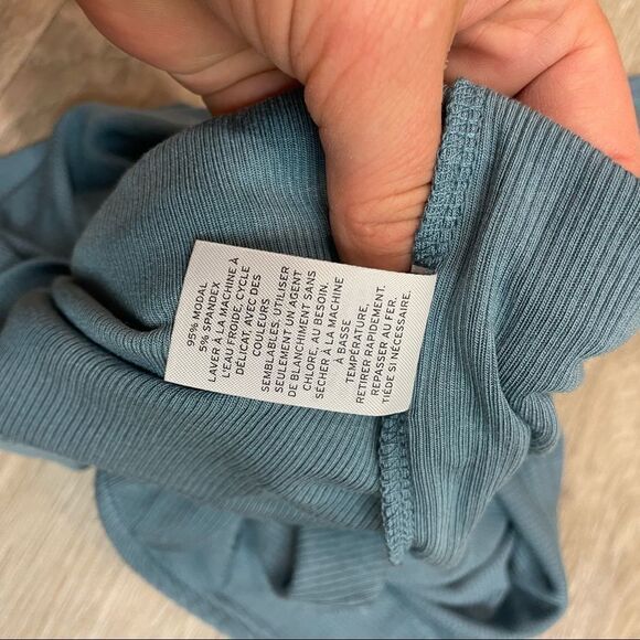 NORDSTORM Everyday Blue Rib Tank Top Ribbed Tshirt - Picture 2 of 5